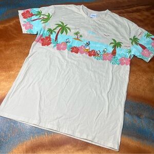 Disney Box Lunch Donald Duck Hawaiian organic cotton Tee shirt medium